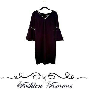 Calvin Klein Bell Sleeve Black Dress